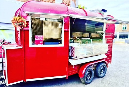 Food bar trailer red - trailer,