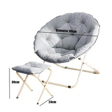 Folding Saucer Moon Chair Soft Padded Seat Camping Outdoor Foldable Chair