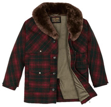 Filson Lined Mackinaw Wool Packer Coat NWT XS Burgundy Dark Olive USA Made