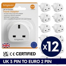 12 x UK To EU Travel Adaptor