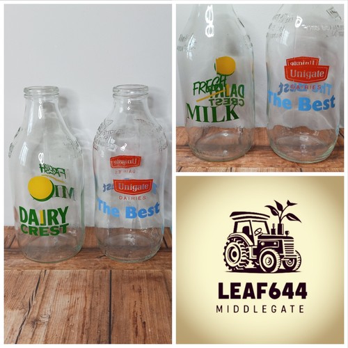 Vintage milk bottles - vintage, dairy
