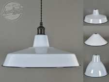 Dove Grey Classic Vintage Industrial Factory Enamel Light Shade Pendant