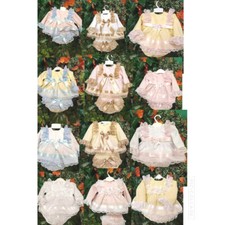 DREAM 0-5 YEARS BABY GIRLs SPANISH  TOP AND FRILLY BUM PANTS DRESS SET OR REBORN