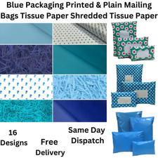 Tissue paper blue plain - blue, &