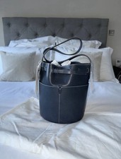 Anya Hindmarch return to nature marine blue bucket bag size small