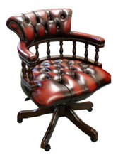 Chesterfield Captains Desk Chair Office chair Antique Red