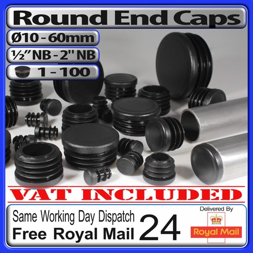 Round plastic tube end caps - end,