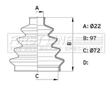 Genuine FIRST LINE Rear Outer CV Boot Kit for VW Caddy JK/ME 1.6 (10/82-07/92)
