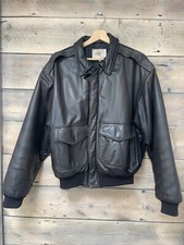 Golden bear Leather Bomber Flight Jacket Brown Leather Vintage Size 42