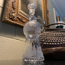 Edinburgh Crystal Thistle 11 3/4" Claret Jug Decanter & Stopper Scotland Marked