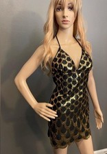 Black dress with gold sequins