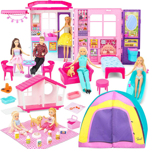 Foldable doll house portable - house,,