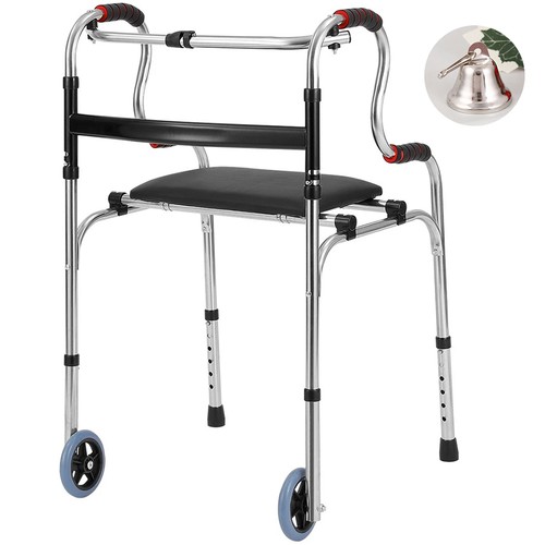 Folding walking frame with - folding,