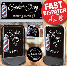 BARBER SHOP Pavement Sign Outdoor Street Advertising Display Aboard Banner Wall