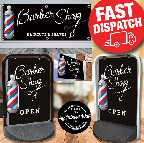Barber shop pavement - pavement, sign