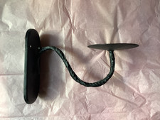 Black metal wall sconce candle holder 2 screw holes on mount unused 10 cm diamet