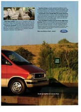 1989 Ford Caravan V-6 Red Minivan Safari Vintage Print Advertisement