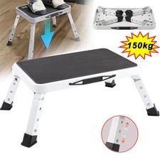 Step Stool Ladder Foldable 3 Adjustable Height Non Slip Rubber Van Caravan Home