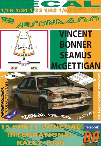 Decal opel ascona - ascona, v.bonner