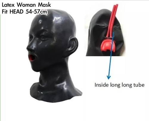 Latex hood mask closed eye - latex,