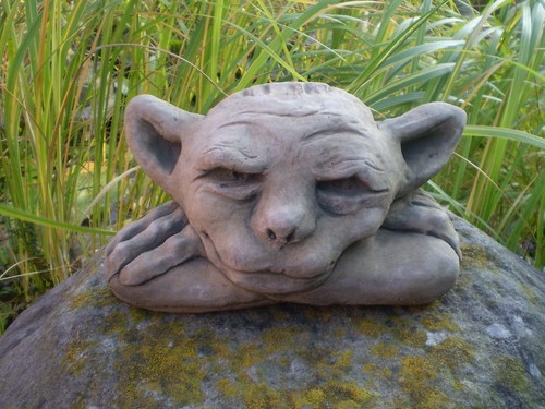 Stone garden wall goblin - stone, /