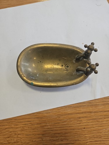 Vintage brass soap holder - brass,