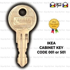 IKEA KEY Code 001 /501 / 002 for Filing Cabinets, Furniture, Desks ERIK / PS