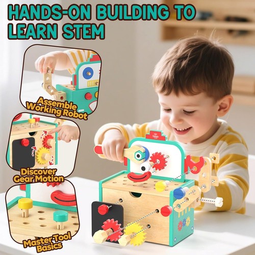 Lehoo castle wooden robot - wooden, kids