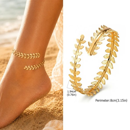 Gold plated ankle - gold-plated, bracelet