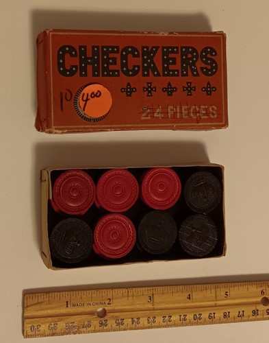 Vtg wood checkers - vtg,