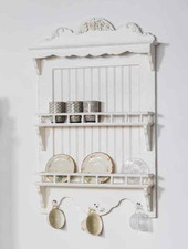 Wall Plate and Mug Rack  Shelves Hooks French Style