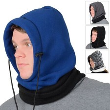 Adults 6 In 1 Polar Fleece Hood Snood Balaclava Winter Warmer Ski Hat Scarf Mask