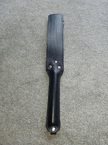 Fetish black leather - leather, paddle