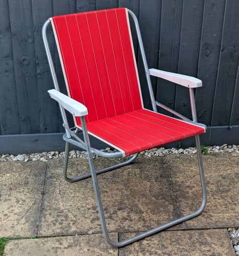 Orange folding deckchair - orange,