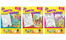 A4 Paint By Numbers Kids Children Art Painting Paint Brush Set Dinosaur Unicorn