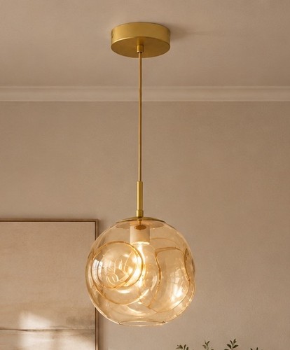 Amber glass pendant ceiling - amber,