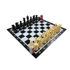 8" King - Plastic -GIANT GARDEN CHESS SET + Vinyl Board