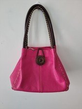 Pink Faux Leather Shouder Bag with Wooden Button Detail Vintage Y2k Style