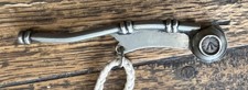 Vintage Royal Navy Bosun's Whistle - with Crows Foot Mark & Rope Lanyard
