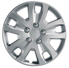 Pair Of Silver 14" Universal Caravan Wheel Trims Hub Caps