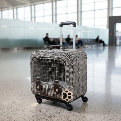 Wicker feline carrier woven - carrier,