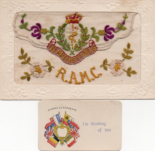 Ww1 patriotic silk postcard - ww1,
