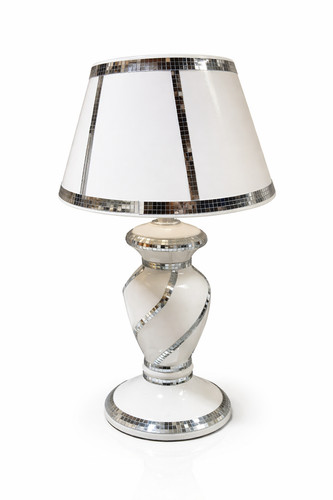 White mosaic diamond table - mosaic,
