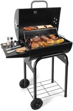 Charcoal BBQ Grill Smoker Outdoor: Large Portable Drum Barrel Barbecue Grill For