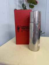 English Pewter Company Silver Screw Top Vintage Hip Flask Sheffield England