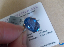 Gemporia 9ct gold large blue stone ring size N - O new w/tags