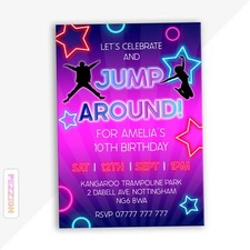 Personalised Jump Party Birthday Invitations - Trampoline Party - Bouncy Castle