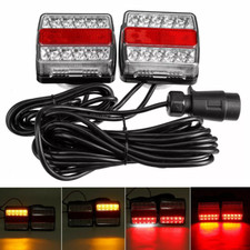 2x Trailer Towing LED Lights Magnetic Rear Tail Board Lamps 7.5M Cable Universal