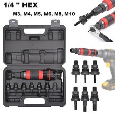 Professional Electric Drill Tool Rivet Rivnut Nut Gun Adapter Insert Attachment