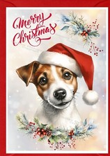 Jack Russell Terrier Dog Christmas Card A6 (4" x6") - Blank inside -by Starprint